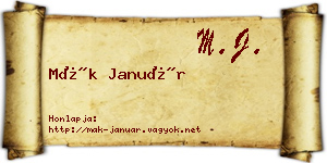 Mák Január névjegykártya